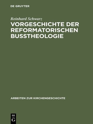 cover image of Vorgeschichte der reformatorischen Bußtheologie